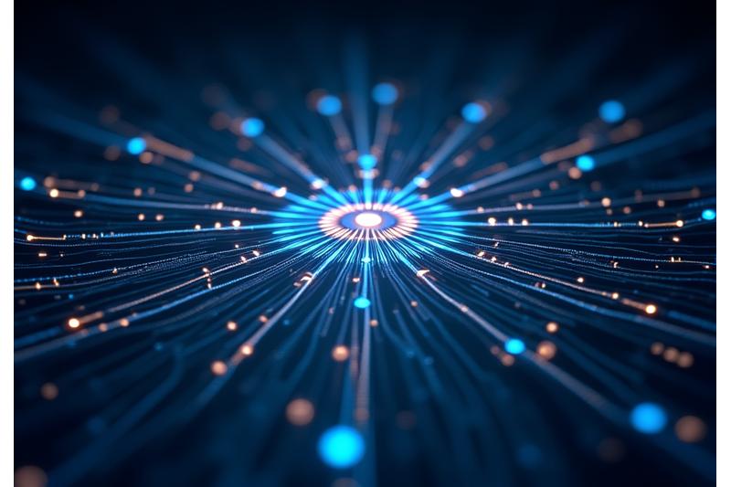 Künstliche Intelligenz Visualisierung mit neuronalen Netzen und Finanzgraphen, symbolisiert fortschrittliche Analyse