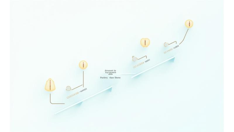 Eine stilisierte Zeitachse oder Flussdiagramm, das die Phasen des Aufbaus und der Implementierung eines Family Office darstellt.
