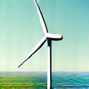 Windturbinen und Solarpaneele als Symbol für erneuerbare Energien