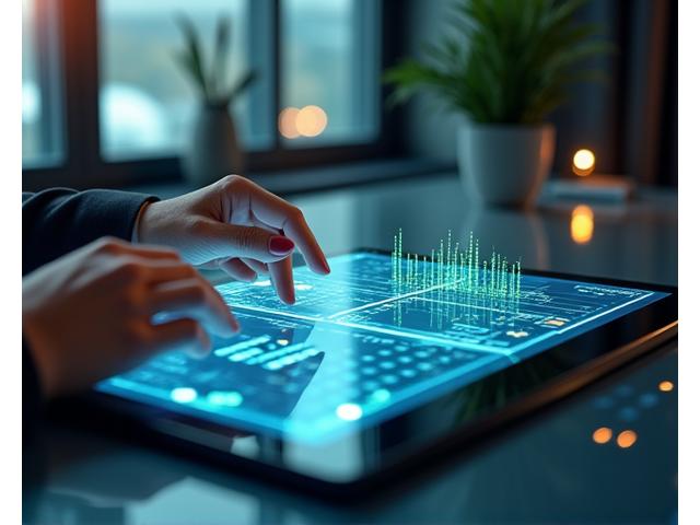 Person nutzt eine digitale Plattform zur Simulation von Portfolio-Szenarien